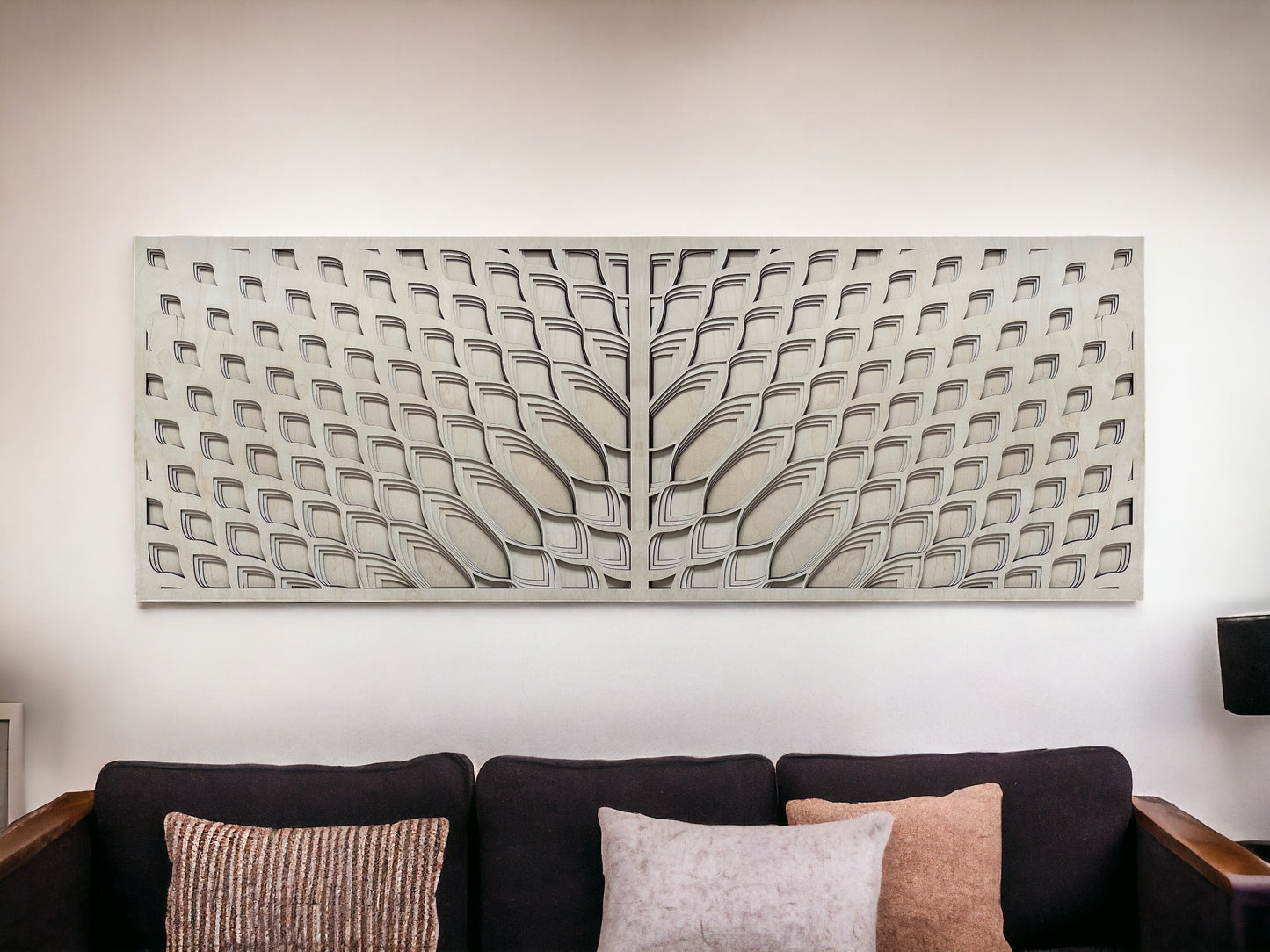 MIAGILASER Modern absztrakt többrétegű fa faldekoráció, nagy mandala, 3D falikép, többrétegű falikép, lakberendezés
