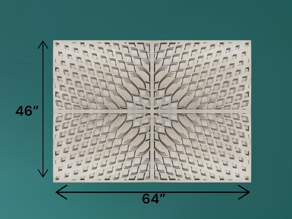 MIAGILASER Modern absztrakt többrétegű fa faldekoráció, nagy mandala, 3D falikép, többrétegű falikép, lakberendezés