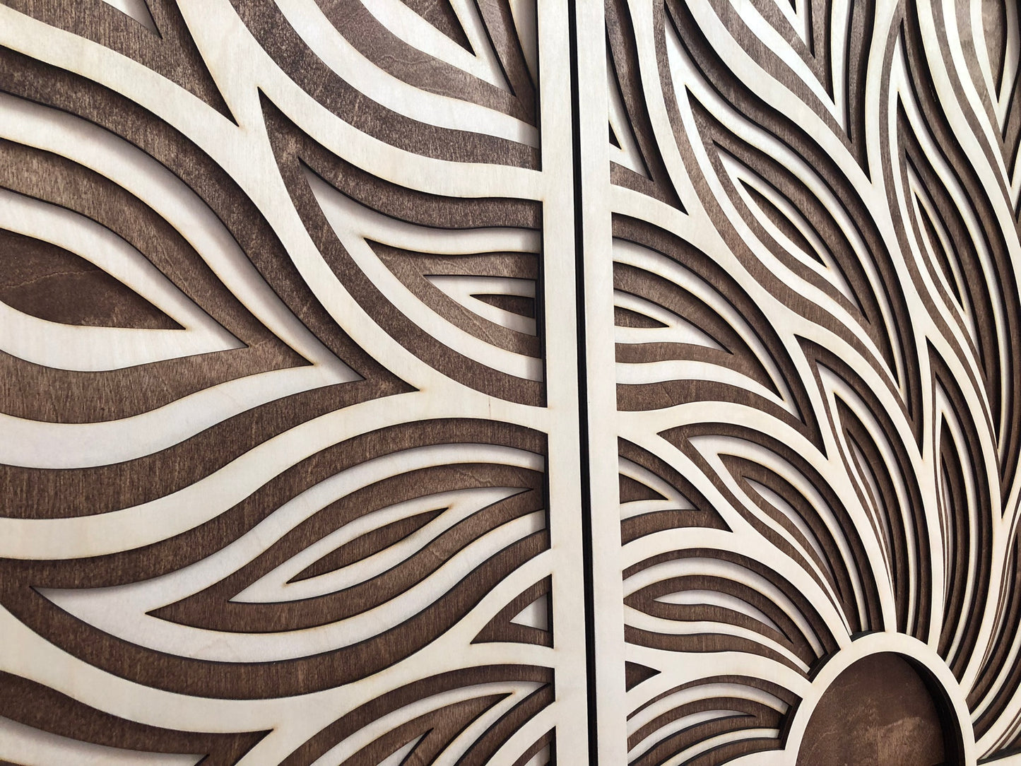 MIAGILASER 3 pièces Sunrise Décoration murale en bois multicouche, Décoration en bois, Art mural en bois 3D, Mandala en bois, Art mural, Décoration murale découpée au laser