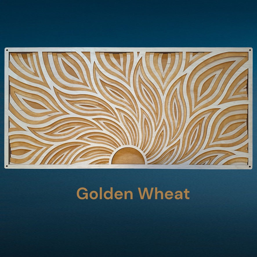 MIAGILASER Sunrise Multi-layer Wooden Stained Wall Decor, 3D Wood Wall Art, Wood Mandala, Multi-layered Wall Art, Laser Cut Wall Art