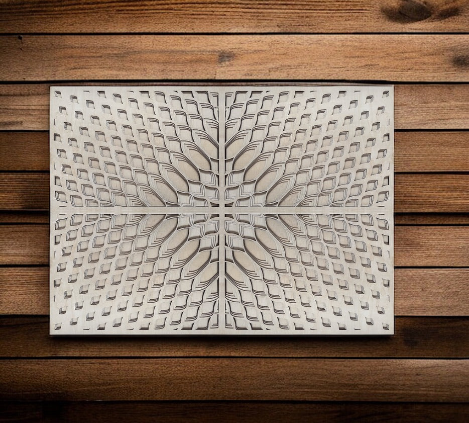 MIAGILASER Modern absztrakt többrétegű fa faldekoráció, nagy mandala, 3D falikép, többrétegű falikép, lakberendezés