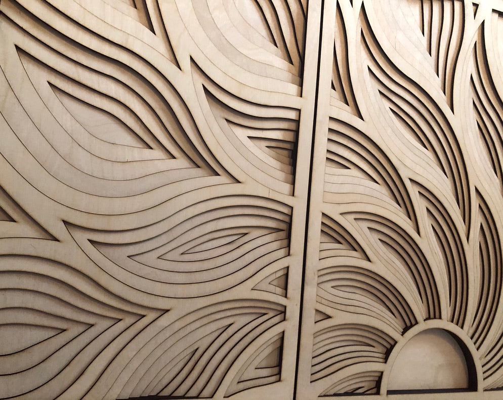 MIAGILASER 3 piece Sunrise Multilayer Birch Wood Wall Decor, Multilayer Wooden Wall Decor, 3D Wall Art, Wood Mandala, Wall Art, Laser Cut Wall Decor