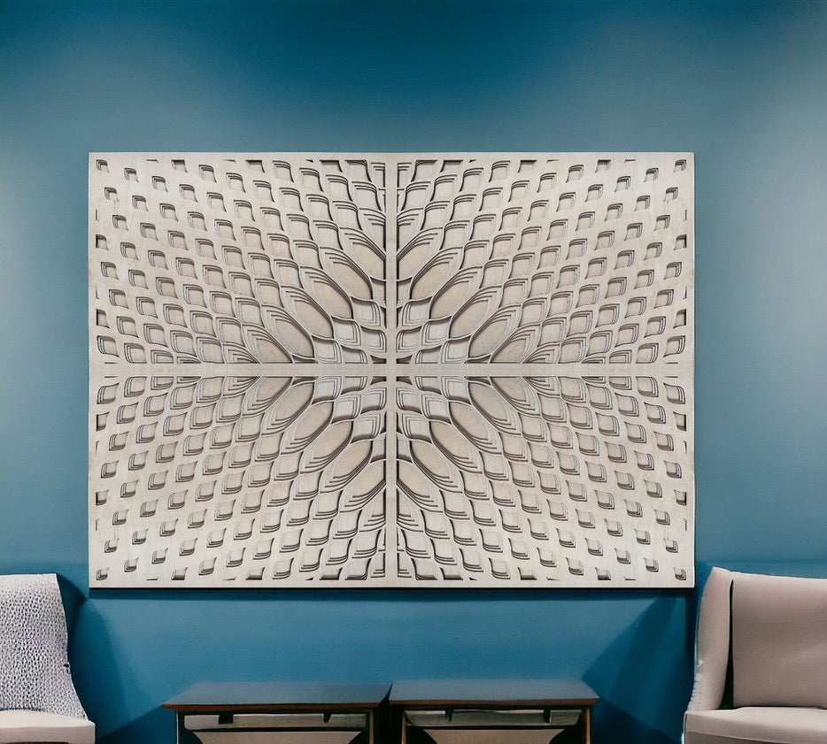 MIAGILASER Modern absztrakt többrétegű fa faldekoráció, nagy mandala, 3D falikép, többrétegű falikép, lakberendezés