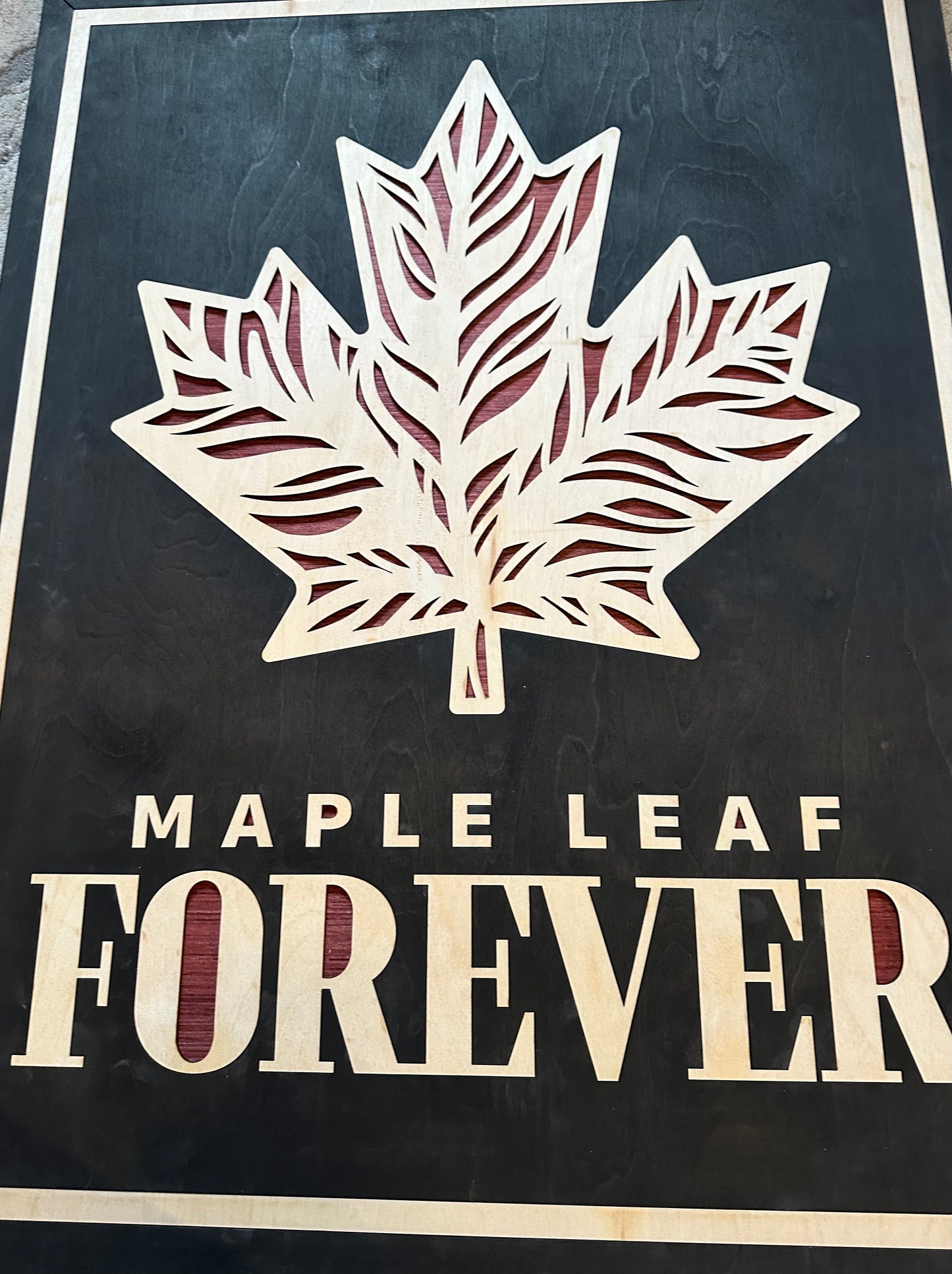 MIAGILASER Maple Leaf Forever Multi-layer Wooden Wall Decor, 30"x20" Wood Wall Art, Canada Wood Decor, Layered Wall Art, Laser Cut Wall Art