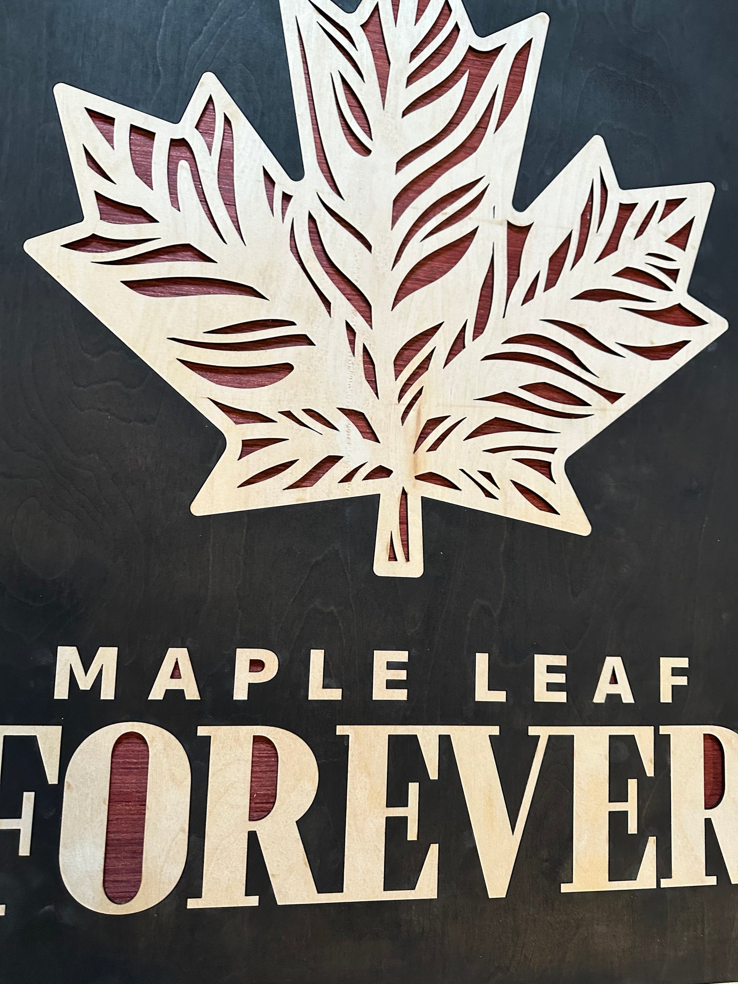 MIAGILASER Maple Leaf Forever Multi-layer Wooden Wall Decor, 30"x20" Wood Wall Art, Canada Wood Decor, Layered Wall Art, Laser Cut Wall Art