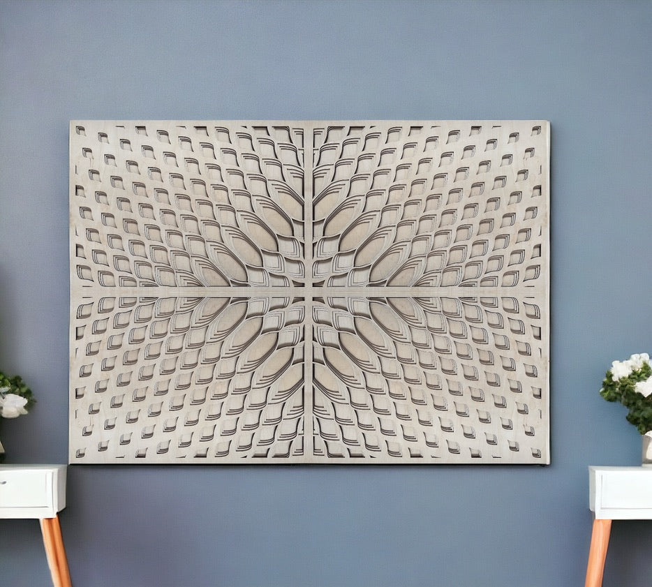 MIAGILASER Modern absztrakt többrétegű fa faldekoráció, nagy mandala, 3D falikép, többrétegű falikép, lakberendezés
