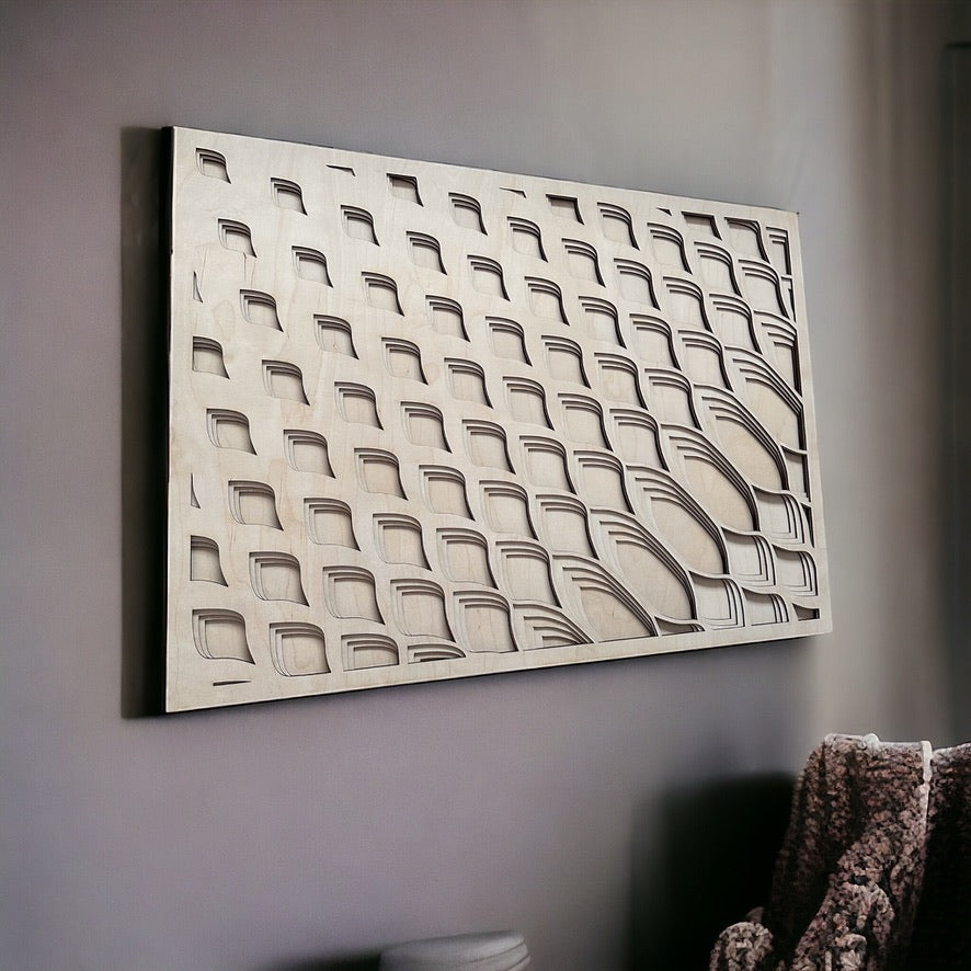 MIAGILASER Modern absztrakt többrétegű fa faldekoráció, nagy mandala, 3D falikép, többrétegű falikép, lakberendezés