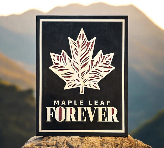 MIAGILASER Maple Leaf Forever Multi-layer Wooden Wall Decor, 30"x20" Wood Wall Art, Canada Wood Decor, Layered Wall Art, Laser Cut Wall Art