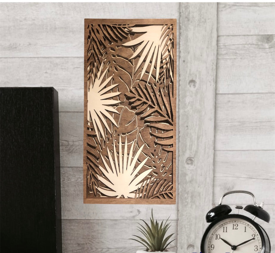 MIAGILASER Tropical Multi-layer Wooden Wall Decor, 3D Wood Wall Art, Wood  Mandala, Multi-layered Wall Art, Laser Cut Wall Art