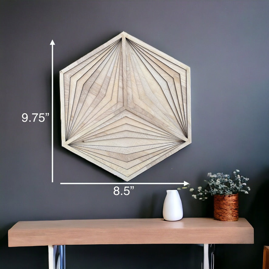 MIAGILASER Hexagon Multi-layer Wooden Wall Decor, Hexagon Puzzle 3D Wood Wall Art, Wood Mandala, Multi-layered Wall Art, Laser Cut Wall Art